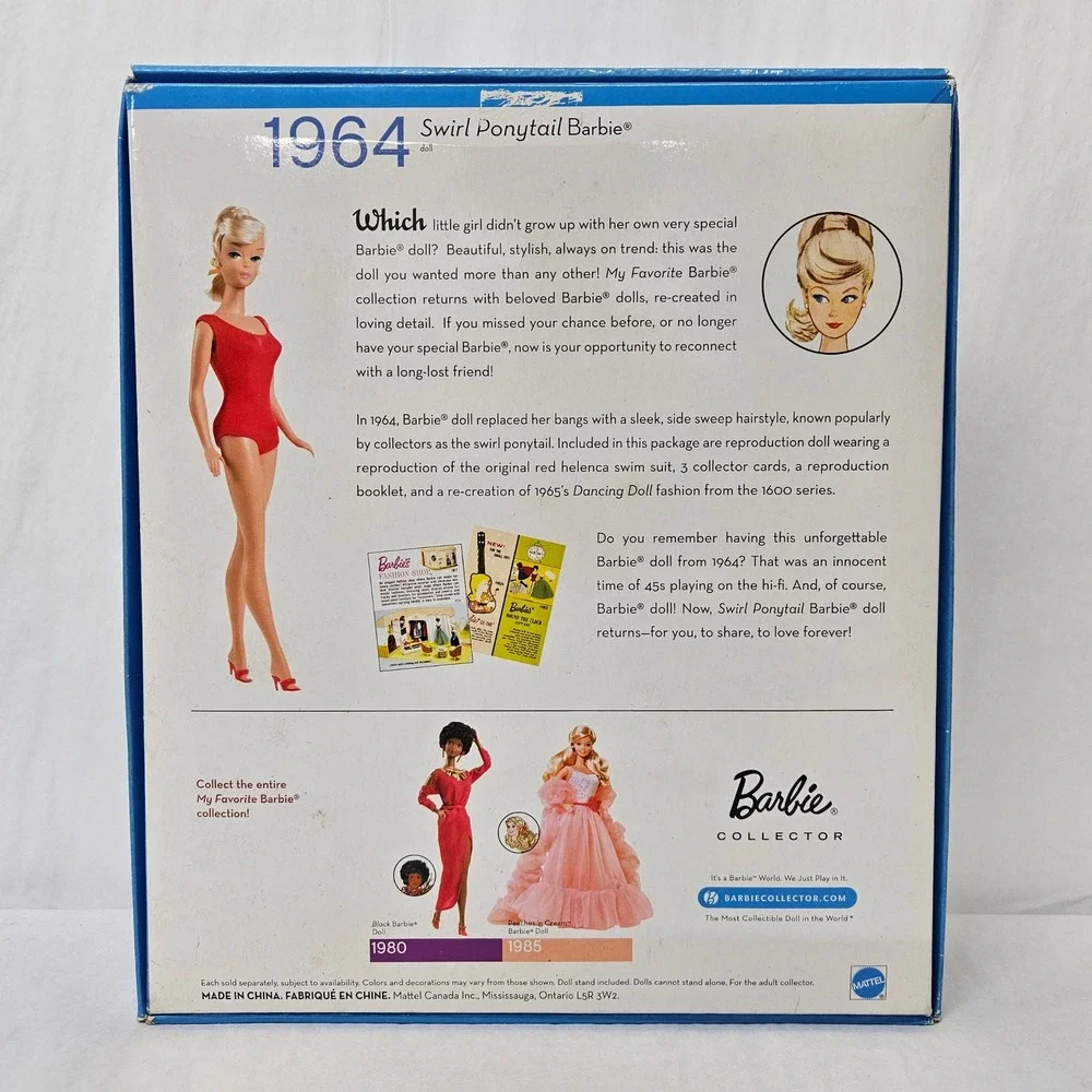 Barbie Collector 1964 Swirl Ponytail My Favorite Barbie Doll T1373 NIB